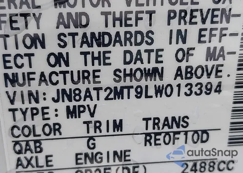 2020 Nissan Rogue Sv Fwd from USA, damaged, VIN JN8AT2MT9LW013394